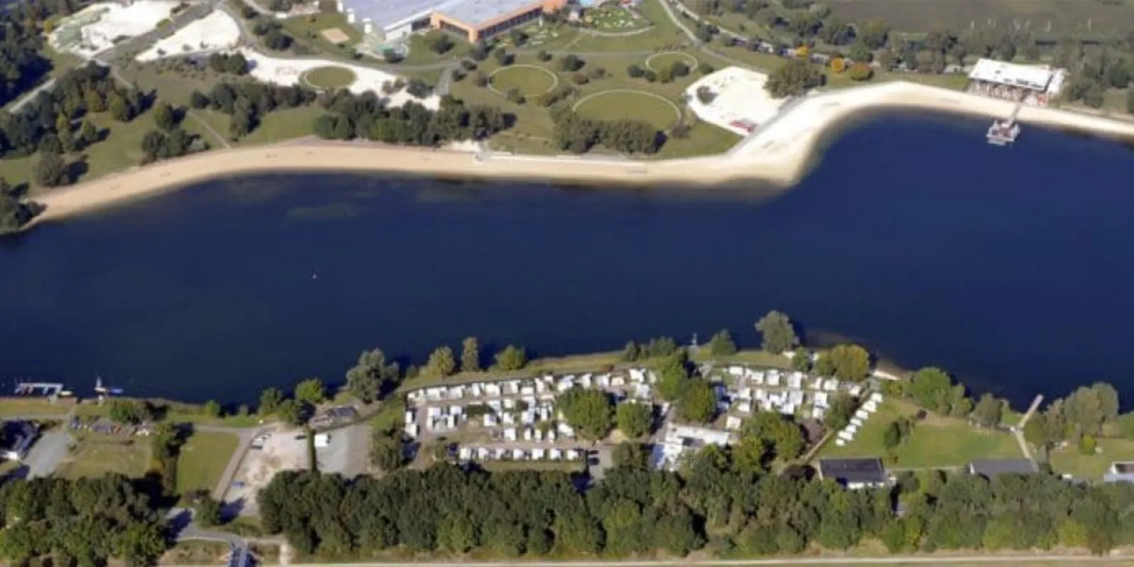 drone view of a lake